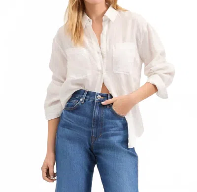 VERONICA BEARD GIL LINEN SHIRT IN OFF WHITE