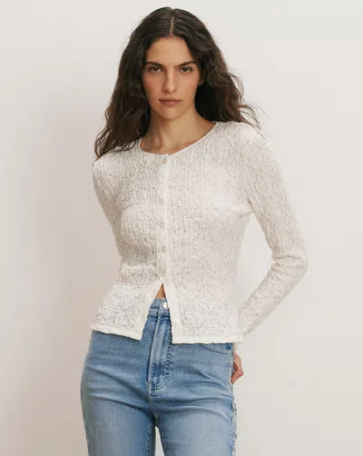Veronica Beard Gillingham Stretch-lace Cardigan In Gray