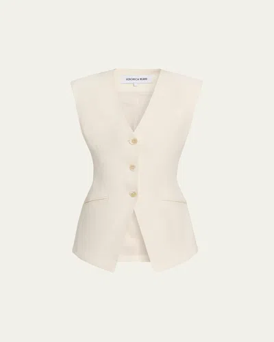 Veronica Beard Gillson Tailored Vest In Neutral