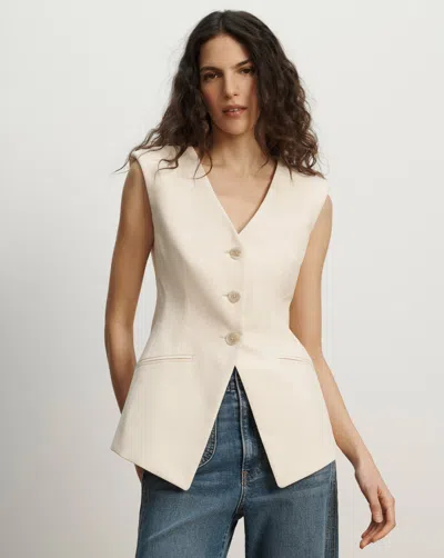 Veronica Beard Gillson Tailored Vest In Sand