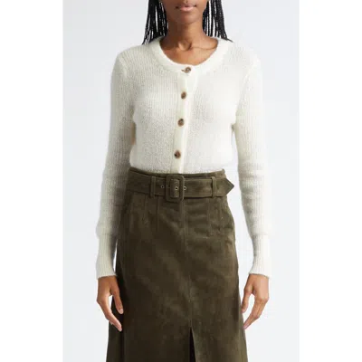 Veronica Beard Gilmour Crop Cardigan In White