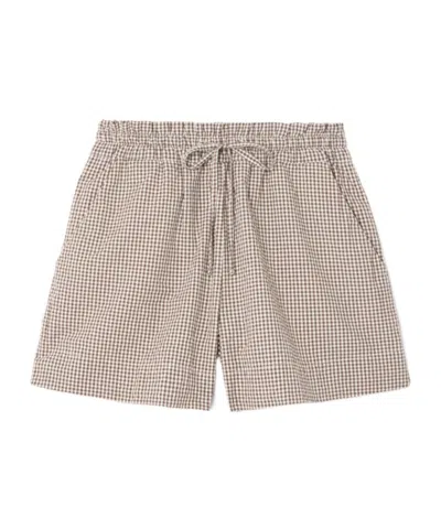 Veronica Beard Gingham Shorts In Brown