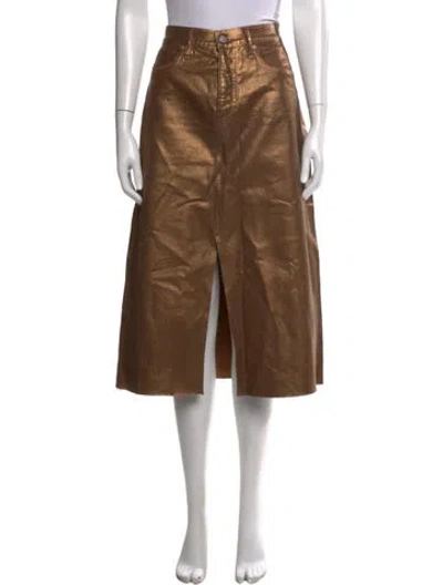 Pre-owned Veronica Beard Glitter Accents Midi Length Skirt In Brown