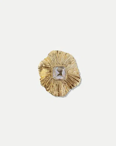 Veronica Beard Gold Floral Brooch