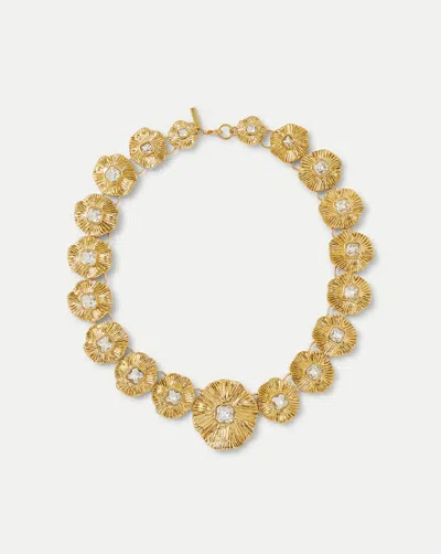 Veronica Beard Gold Floral Statement Necklace