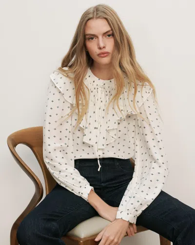 Veronica Beard Gomez Ruffled Blouse In Multi