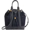 Veronica Beard Goody Suede & Leather Bucket Bag