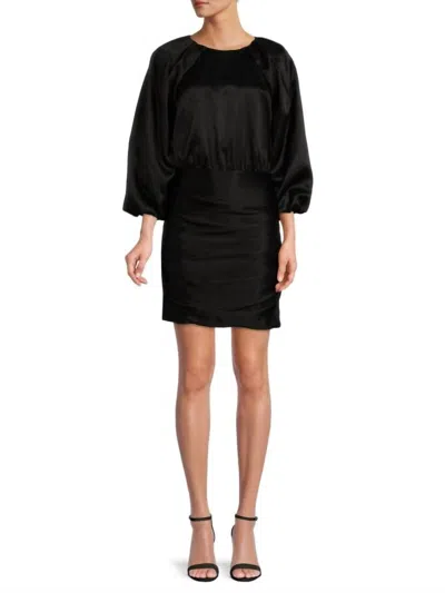 Veronica Beard Gracelynn Ruched Mini Dress In Black
