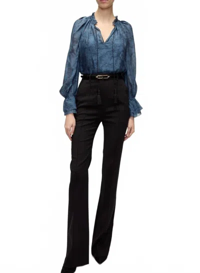 Veronica Beard Gracie Belted Flare Pants In Black In Multi