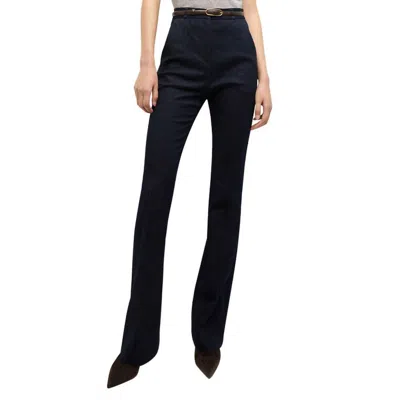 Veronica Beard Gracie Pant With Belt In Midnight Wash In Black