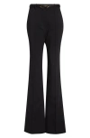 Veronica Beard Gracie Stretch Wool Flare Leg Pants In Black