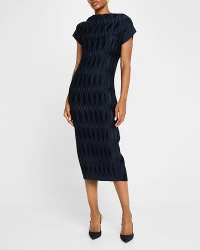 Veronica Beard Christa Halterneck Midi Dress In Black
