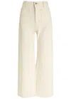 Veronica Beard Grant Crop Wide-leg Jeans In Neutral