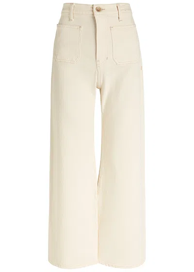 Veronica Beard Grant Crop Wide-leg Jeans In Sand