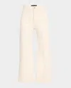 Veronica Beard Grant High-rise Wide-leg Crop Jeans In White