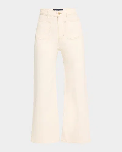 Veronica Beard Grant High-rise Wide-leg Crop Jeans In White