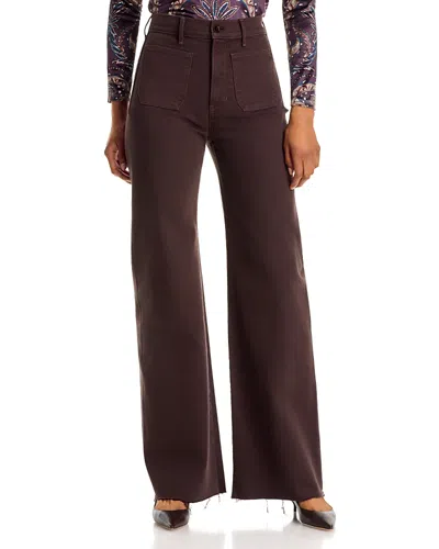 Veronica Beard Grant High Rise Wide Leg Jeans In Espresso In Brown