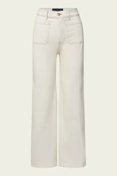 Veronica Beard Grant Wide-leg Jean In Ecru