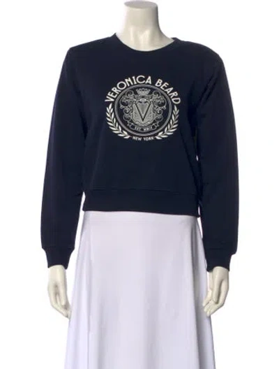 Pre-owned Veronica Beard Graphic Print Crew Neck Sweater In Blue