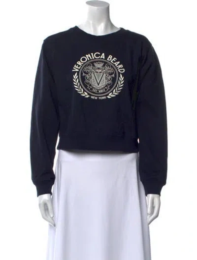 Pre-owned Veronica Beard Graphic Print Crew Neck Sweatshirt In Blue