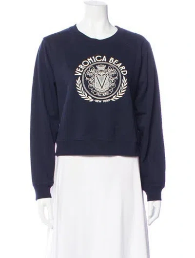 Pre-owned Veronica Beard Graphic Print Crew Neck Sweatshirt In Blue