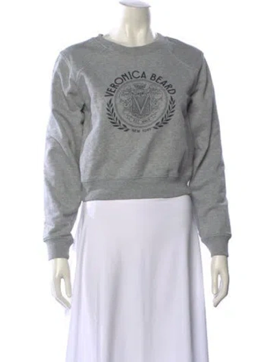 Pre-owned Veronica Beard Graphic Print Crew Neck Sweatshirt In Gray