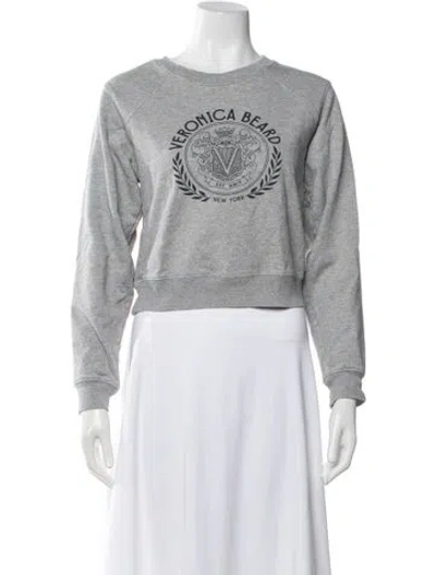 Pre-owned Veronica Beard Graphic Print Crew Neck Sweatshirt In Gray
