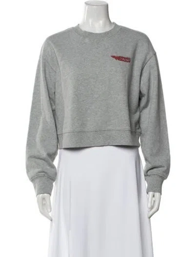 Pre-owned Veronica Beard Graphic Print Crew Neck Sweatshirt In Gray