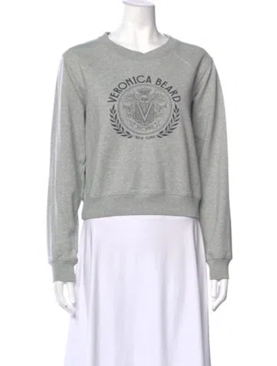 Pre-owned Veronica Beard Graphic Print Crew Neck Sweatshirt In Gray
