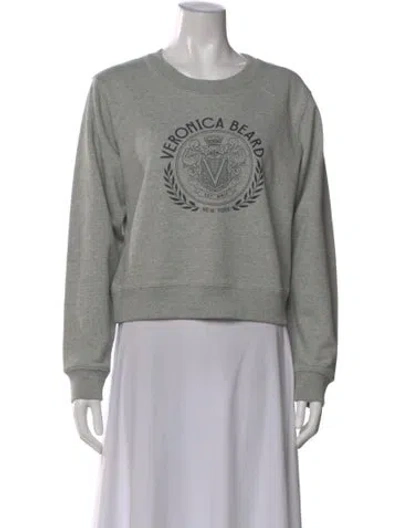 Pre-owned Veronica Beard Graphic Print Crew Neck Sweatshirt In Gray