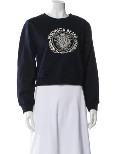 Pre-owned Veronica Beard Graphic Print Crew Neck Sweatshirt W/ Tags In Black