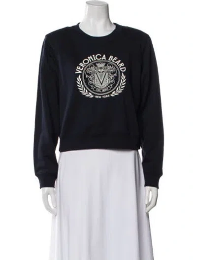 Pre-owned Veronica Beard Graphic Print Crew Neck Sweatshirt W/ Tags In Blue