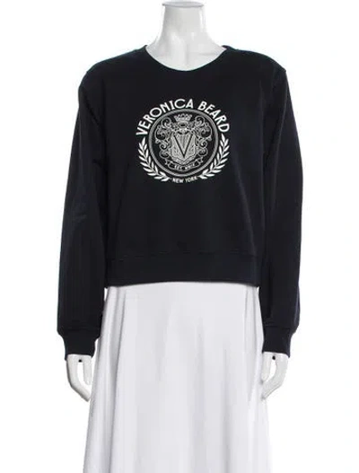 Pre-owned Veronica Beard Graphic Print Crew Neck Sweatshirt W/ Tags In Blue