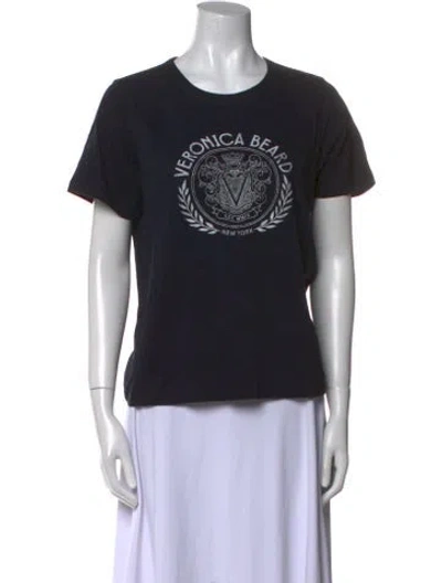 Pre-owned Veronica Beard Graphic Print Crew Neck T-shirt W/ Tags In Blue
