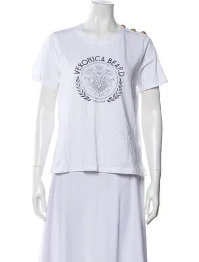 Pre-owned Veronica Beard Graphic Print Crew Neck T-shirt W/ Tags In White