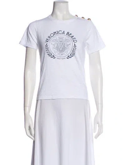 Pre-owned Veronica Beard Graphic Print Crew Neck T-shirt In White