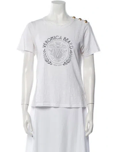 Pre-owned Veronica Beard Graphic Print Crew Neck T-shirt In White