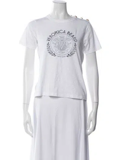 Pre-owned Veronica Beard Graphic Print Crew Neck T-shirt In White