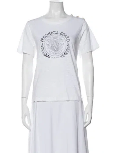 Pre-owned Veronica Beard Graphic Print Crew Neck T-shirt In White