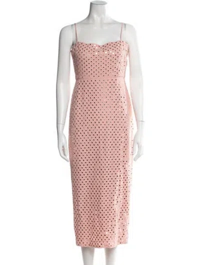 Pre-owned Veronica Beard Graphic Print Midi Length Dress In Pink