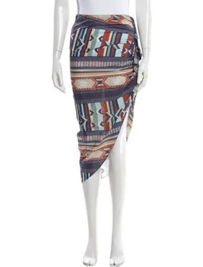 Pre-owned Veronica Beard Graphic Print Midi Length Skirt In Multi
