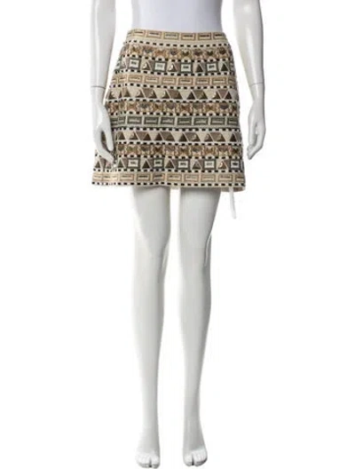 Pre-owned Veronica Beard Graphic Print Mini Skirt In Blue