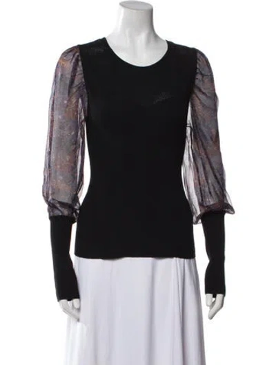 Pre-owned Veronica Beard Graphic Print Scoop Neck Sweatshirt In Black