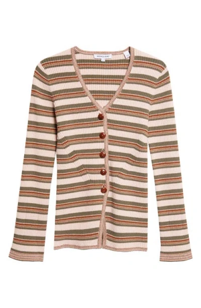 Veronica Beard Grazia Stripe Cardigan In Brown
