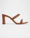 Veronica Beard Gretchen Leather Sandals In Honey