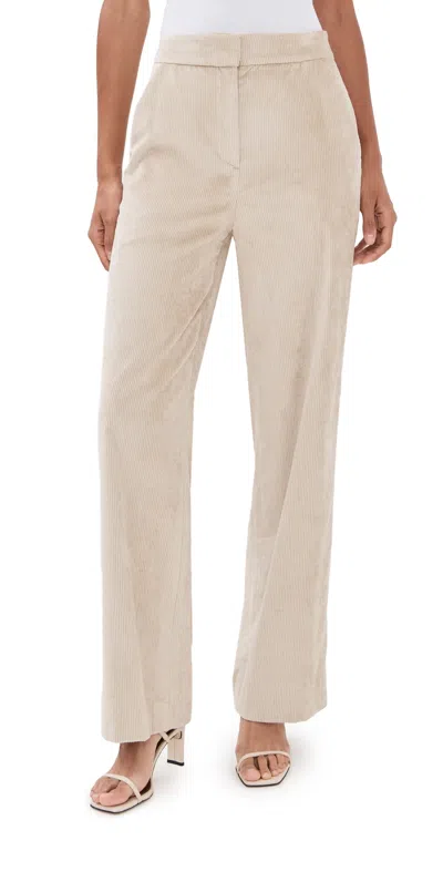 Veronica Beard Grigore Corduroy Pants Heathered Sand In Neutral