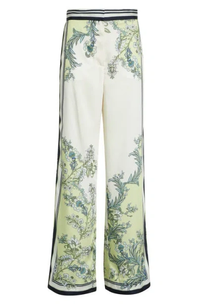 Veronica Beard Grigore High Waist Wide Leg Floral Print Pants In Multi