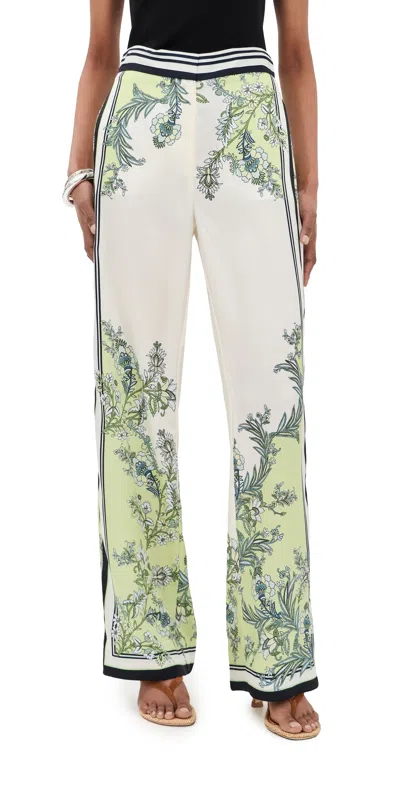 Veronica Beard Grigore High Waist Wide Leg Floral Print Pants In Multi