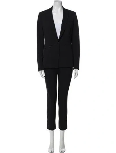 Pre-owned Veronica Beard Grosgrain Trim Pantsuit In Black