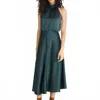 Veronica Beard Gwynie Halter Dress In Emerald In Green